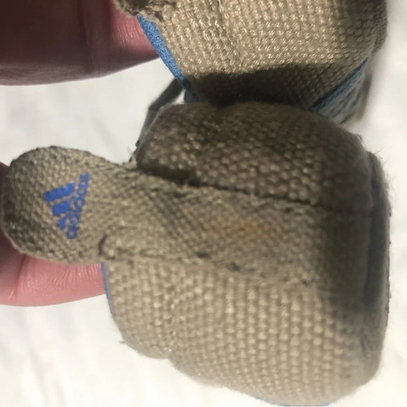 Adidas Lace Up Sneakers Non-Slip Soles Tan/Blue Size 0 - Picture 8 of 12